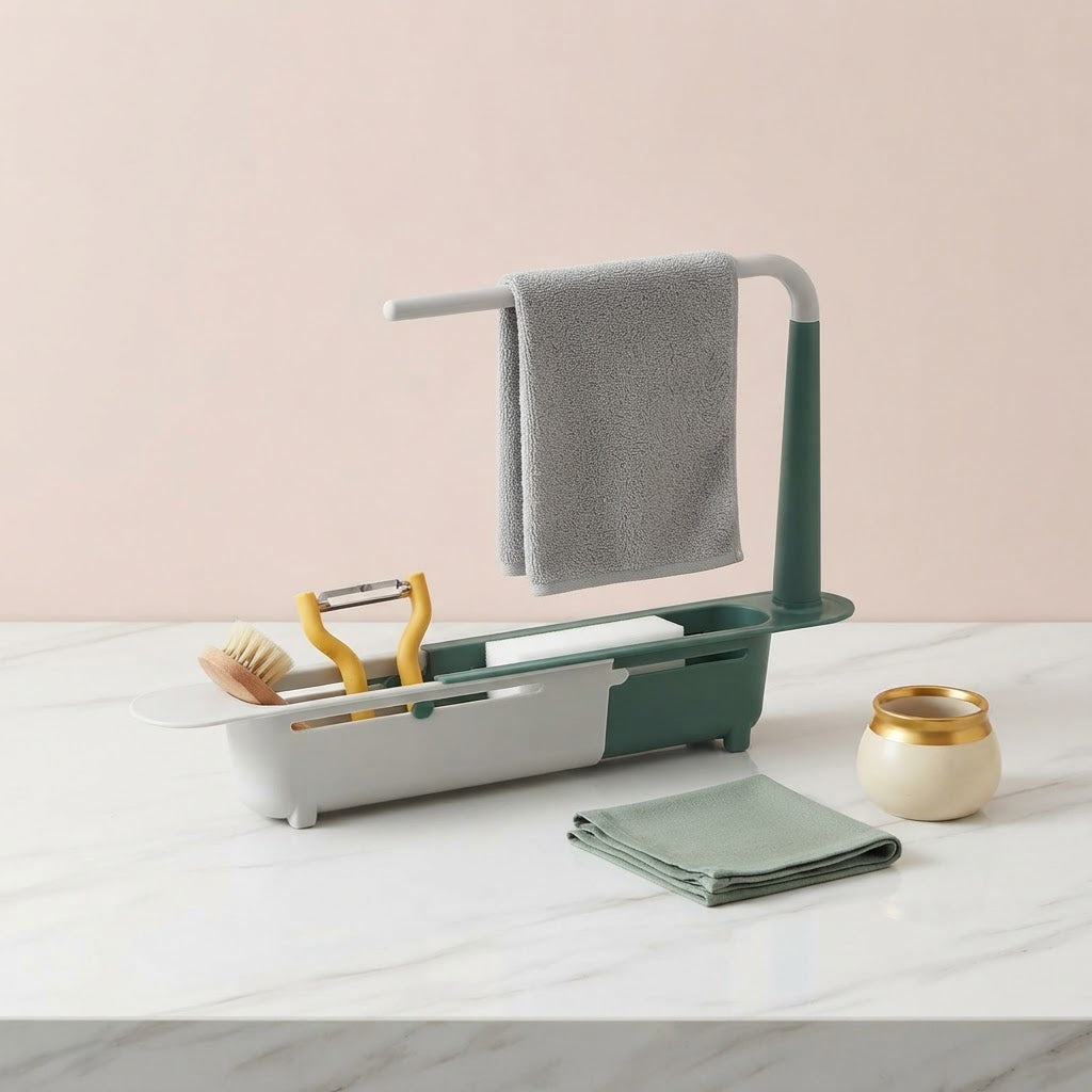 Trendiko Telescopic Sink Rack Organizer for Kitchens