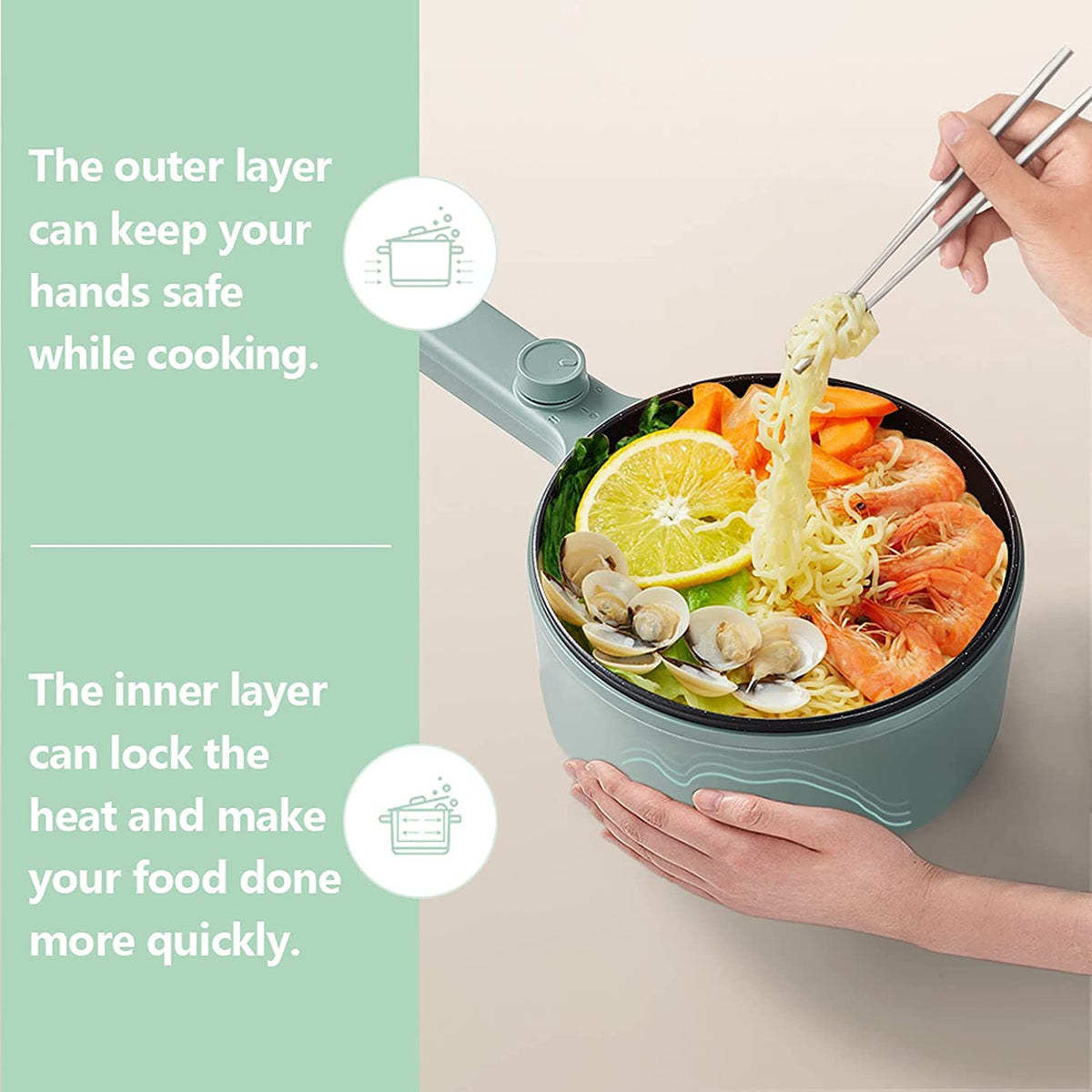Trendiko Portable Electric Pot: Compact Travel Cooker