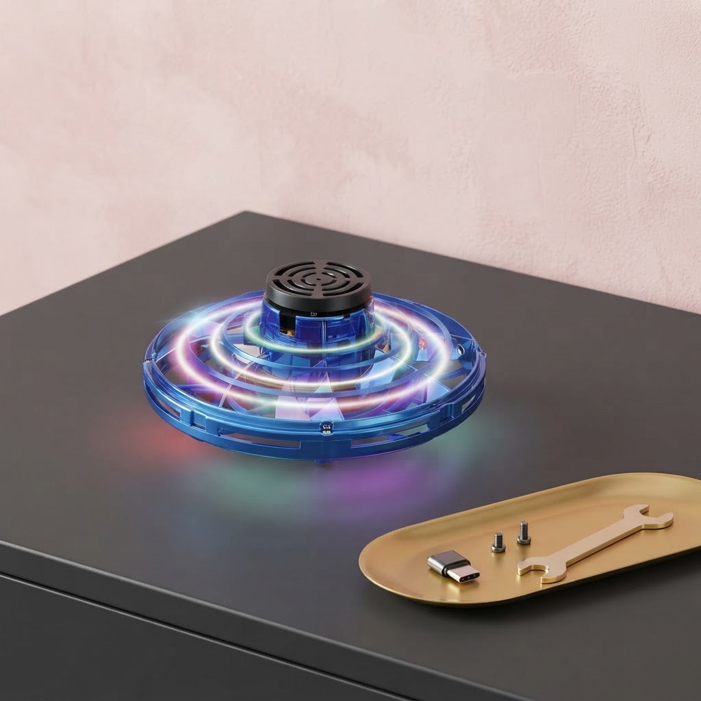Trendiko Interactive Flying Spinner: LED Light-Up Toy