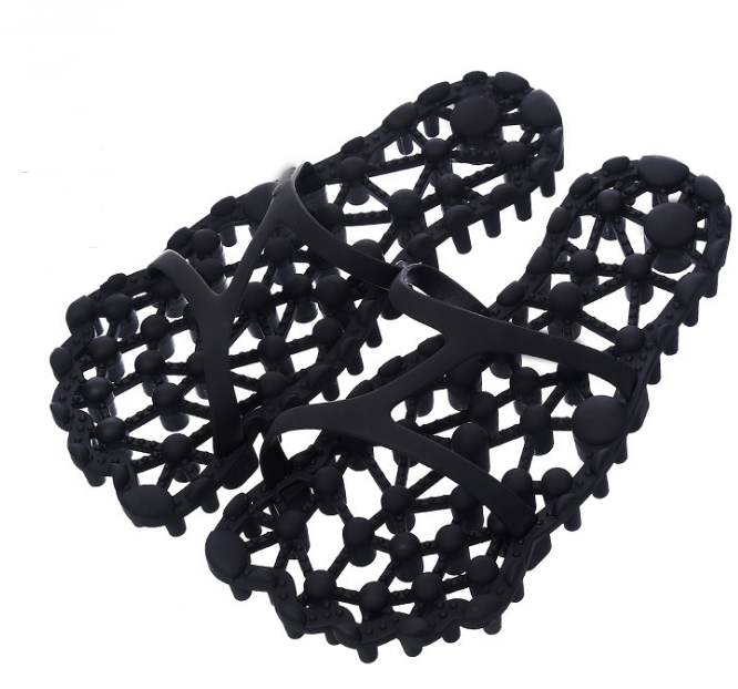Acupressure massage slippers in black