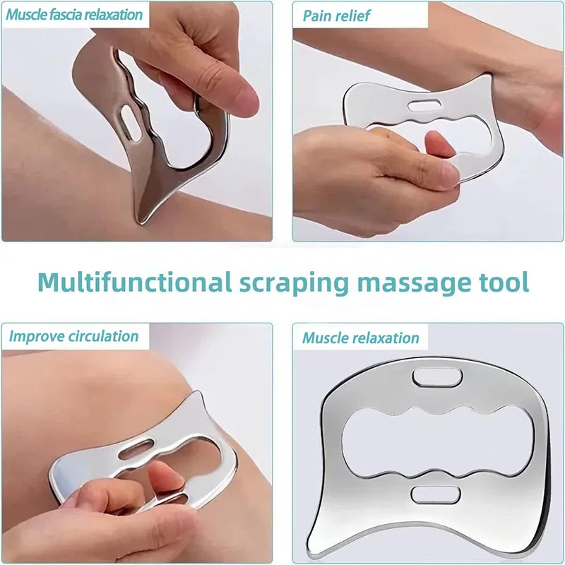 Stainless steel body gua sha scraper – image 3