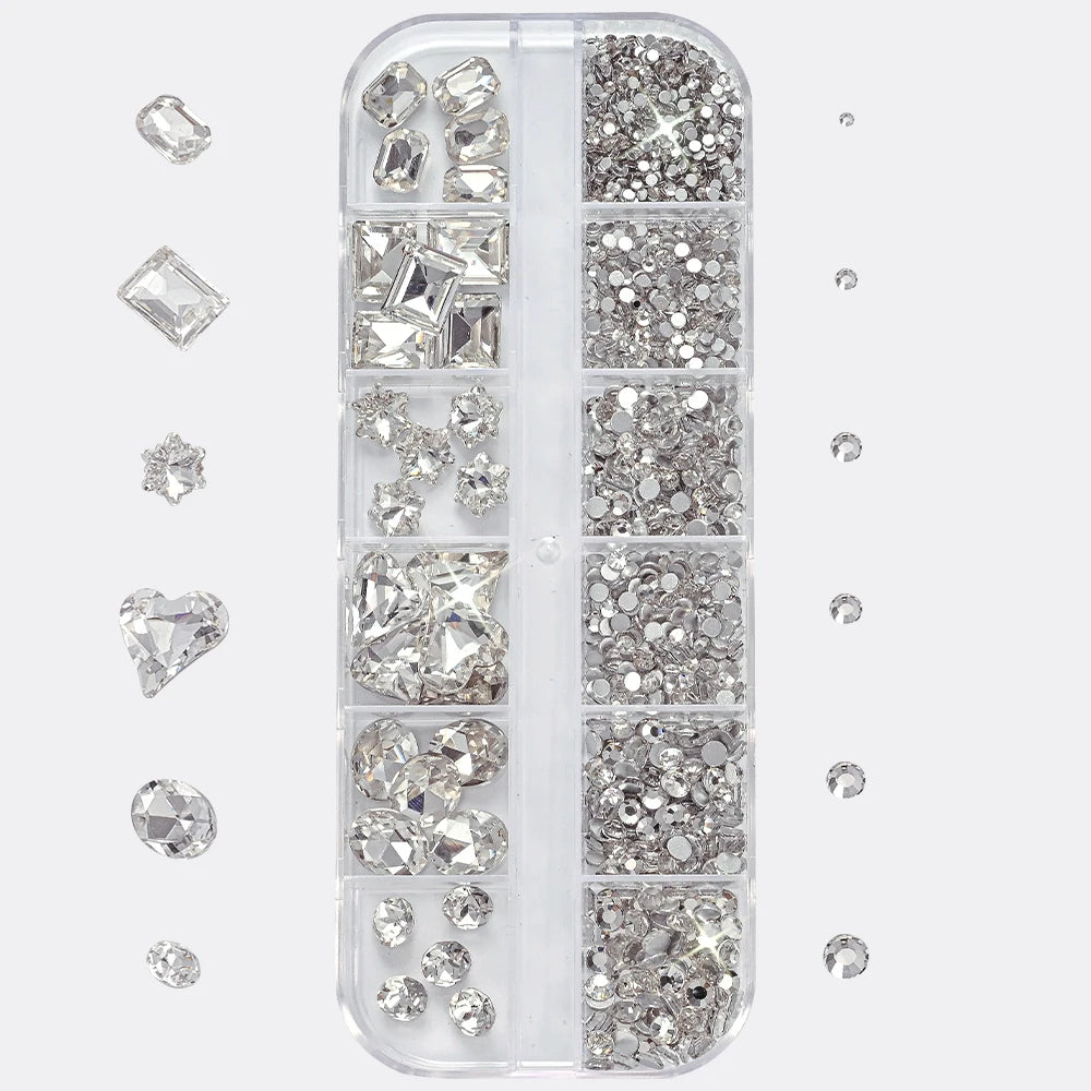 Nail rhinestones and charms 12-grid box – image 5