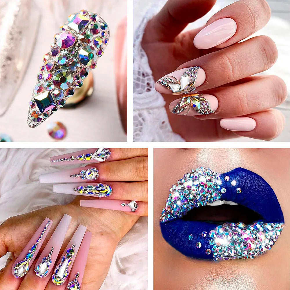 AB and clear crystal nail rhinestones box – image 5