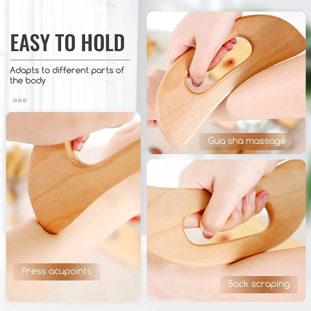 Wooden body gua sha massager – image 3