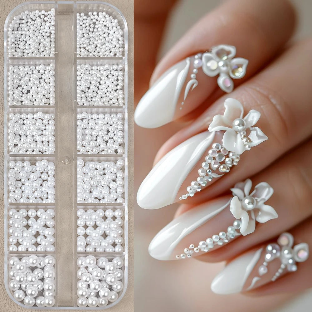 Gold ocean nail charms in 12-grid box – style option 11