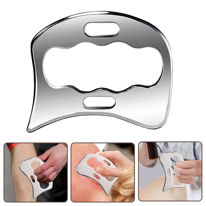 Stainless steel body gua sha scraper