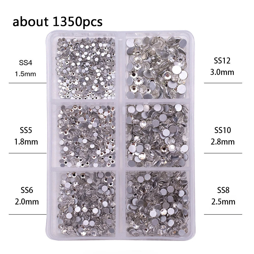AB and clear crystal nail rhinestones box – image 6