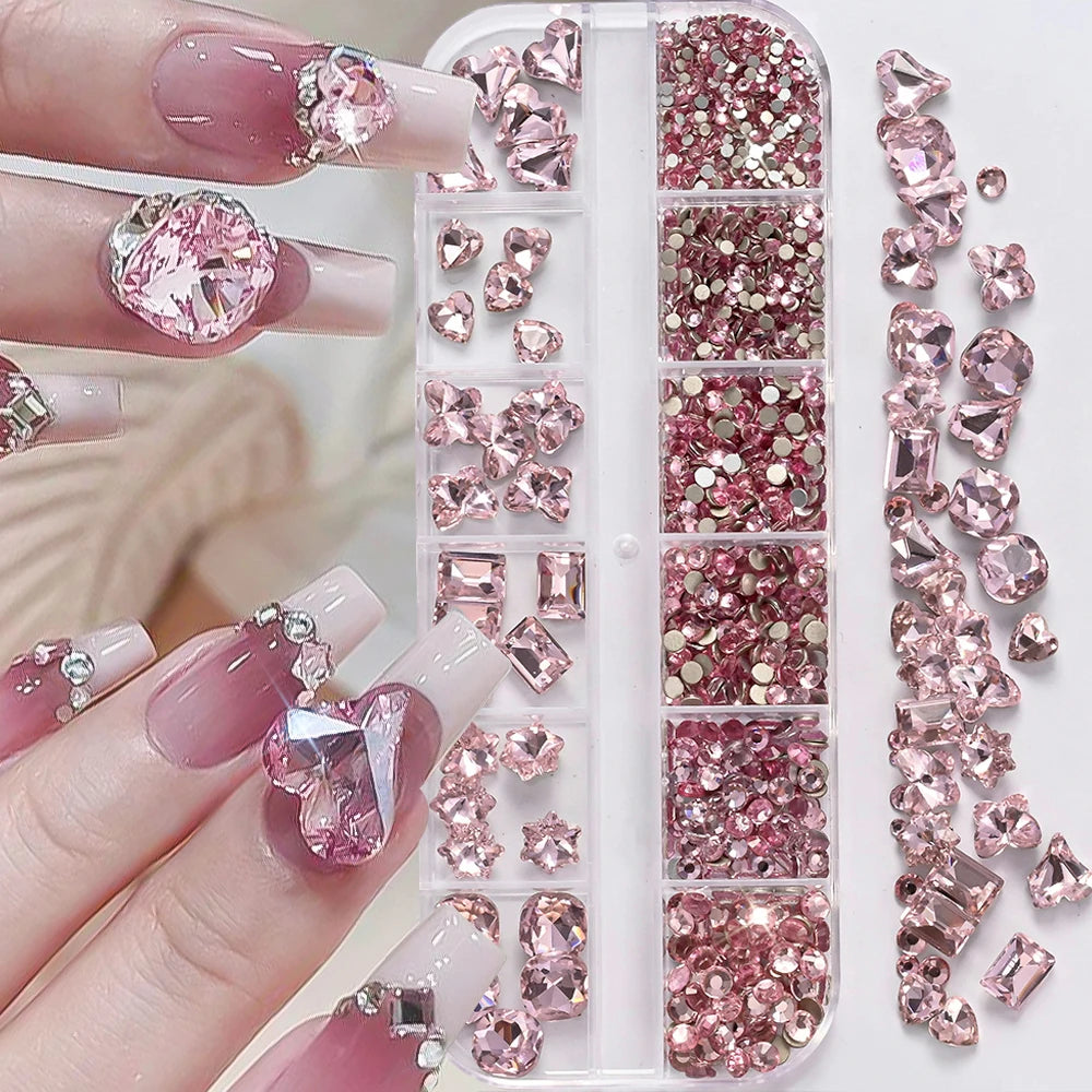 Nail rhinestones and charms 12-grid box – style option 2