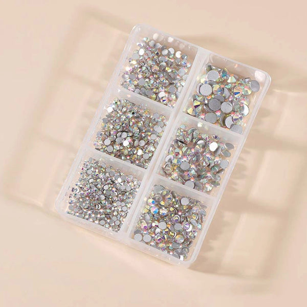 AB & Clear Crystal Nail Rhinestones Box