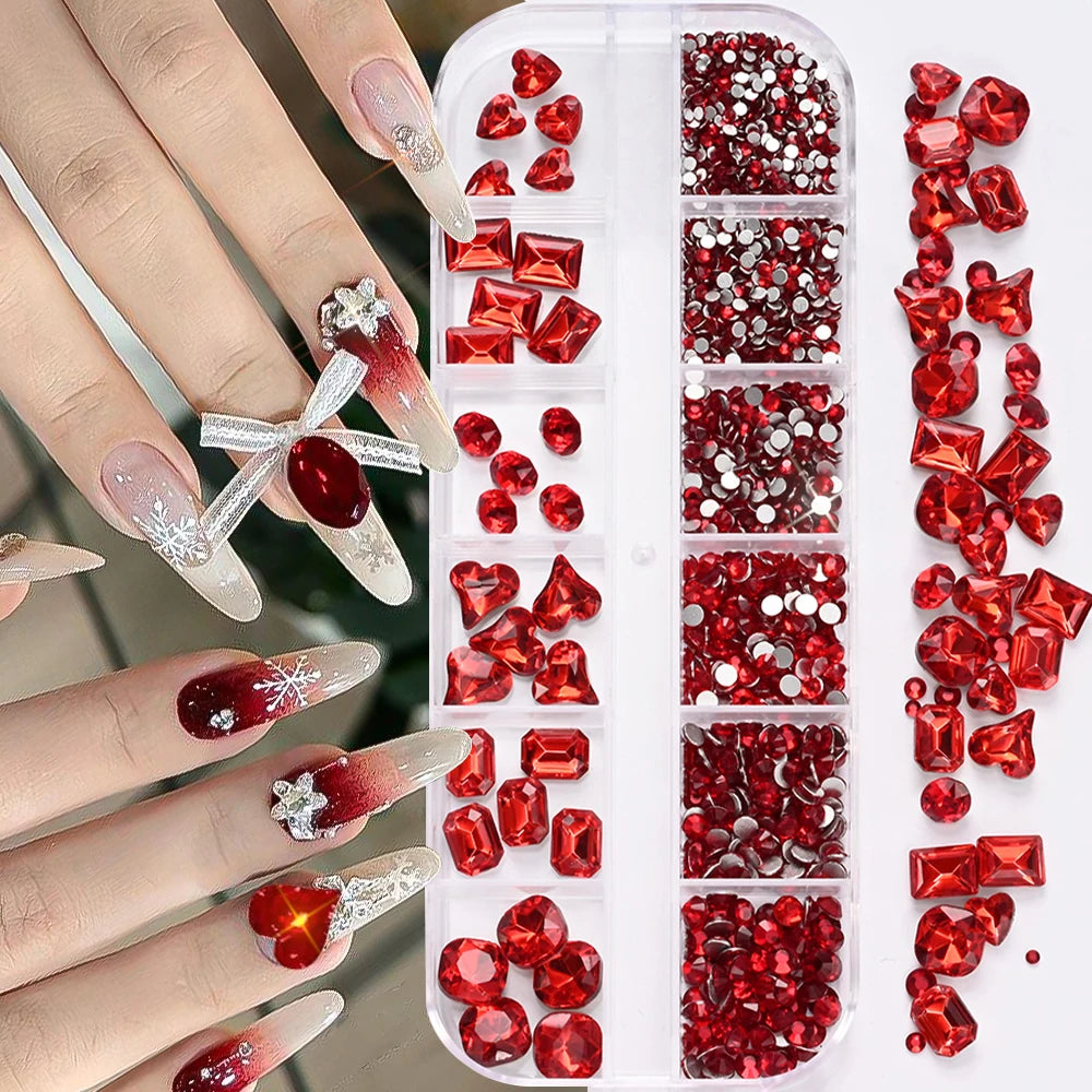 Nail rhinestones and charms 12-grid box – image 7