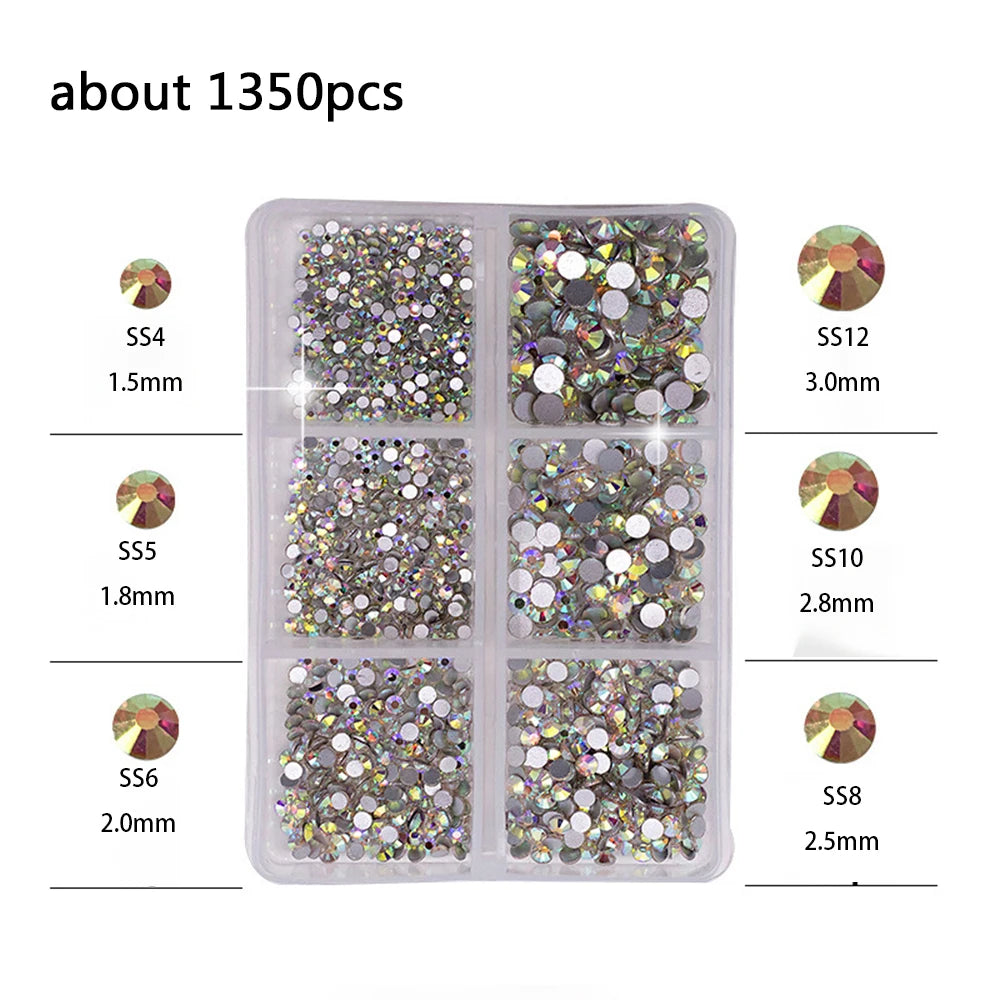 AB and clear crystal nail rhinestones box – image 7