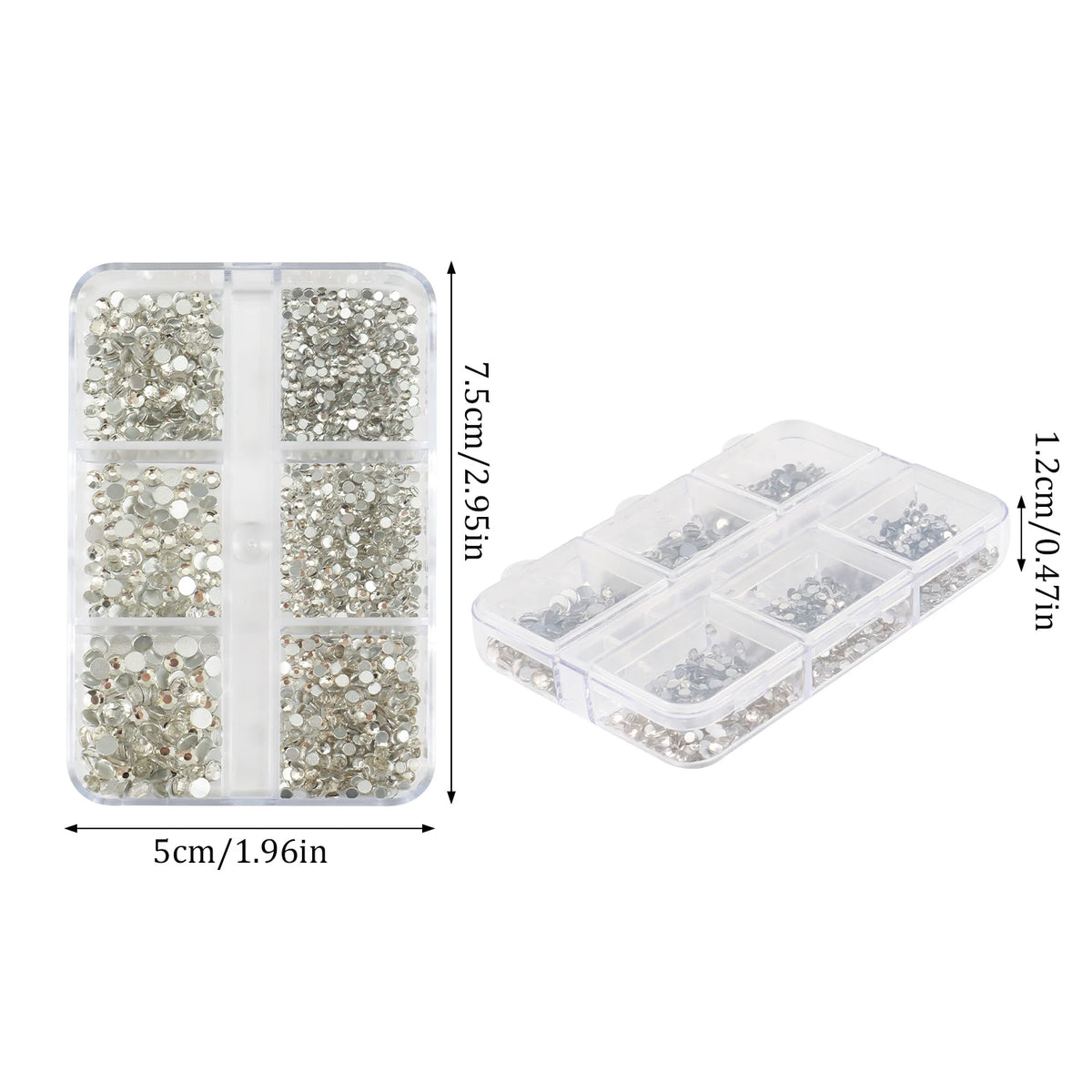 AB and clear crystal nail rhinestones box – image 4