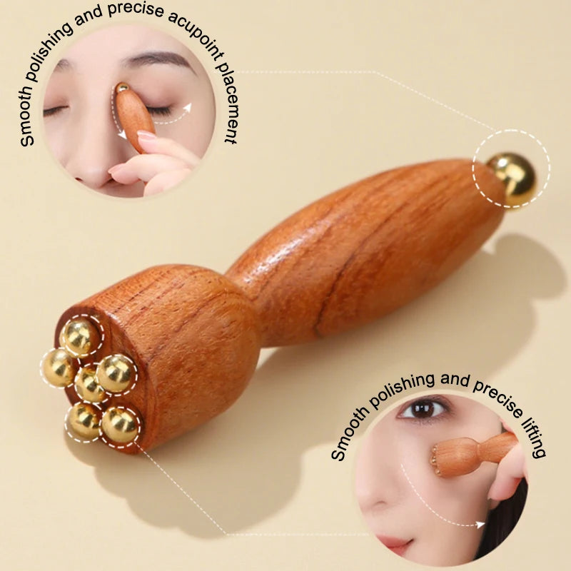Lotus wooden facial massager