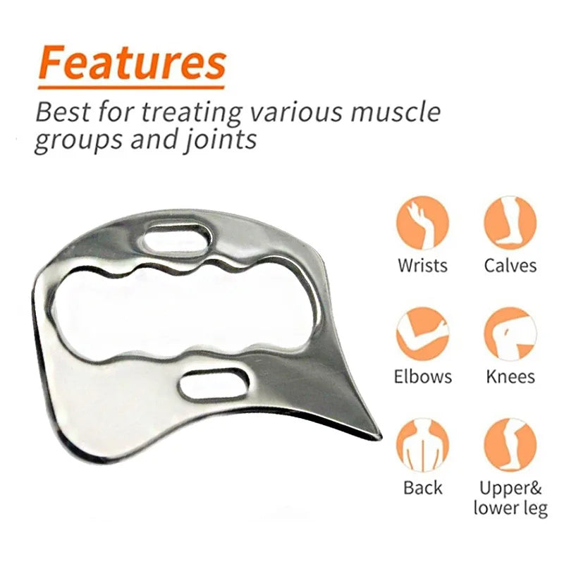 Stainless steel body gua sha scraper – image 2