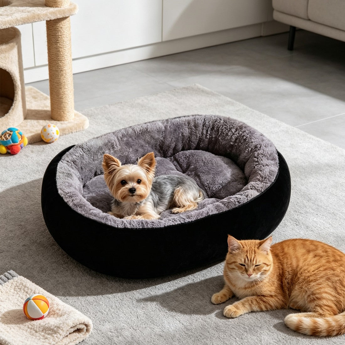 Soft fleece pet bed